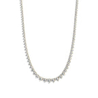 Round Diamond Buttercup Setting Tennis Necklace in Gold