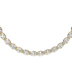 Oval Diamond Tennis Necklace in Gold