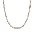 Round Diamond 4-Prong Setting Tennis Necklace in Gold