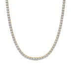 Round Diamond 4-Prong Setting Tennis Necklace in Gold