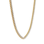 Round Diamond Tennis Necklace in Gold