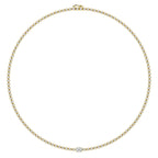 Oval Diamond Single Station Tennis Necklace in Gold