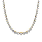 Round Diamond Buttercup Setting Tennis Necklace in Gold