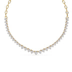 Elegant Round Diamond Drop Tennis Necklace in Gold