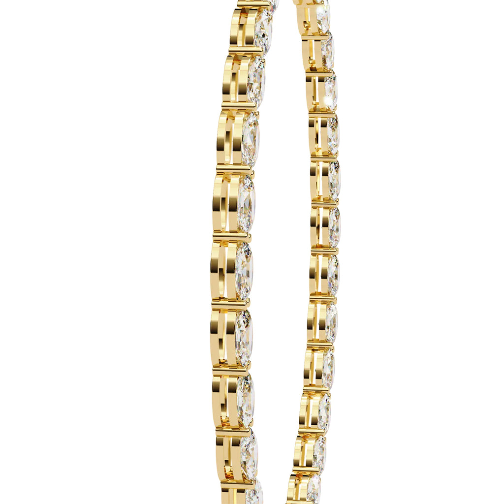 Oval Diamond Tennis Necklace in Gold
