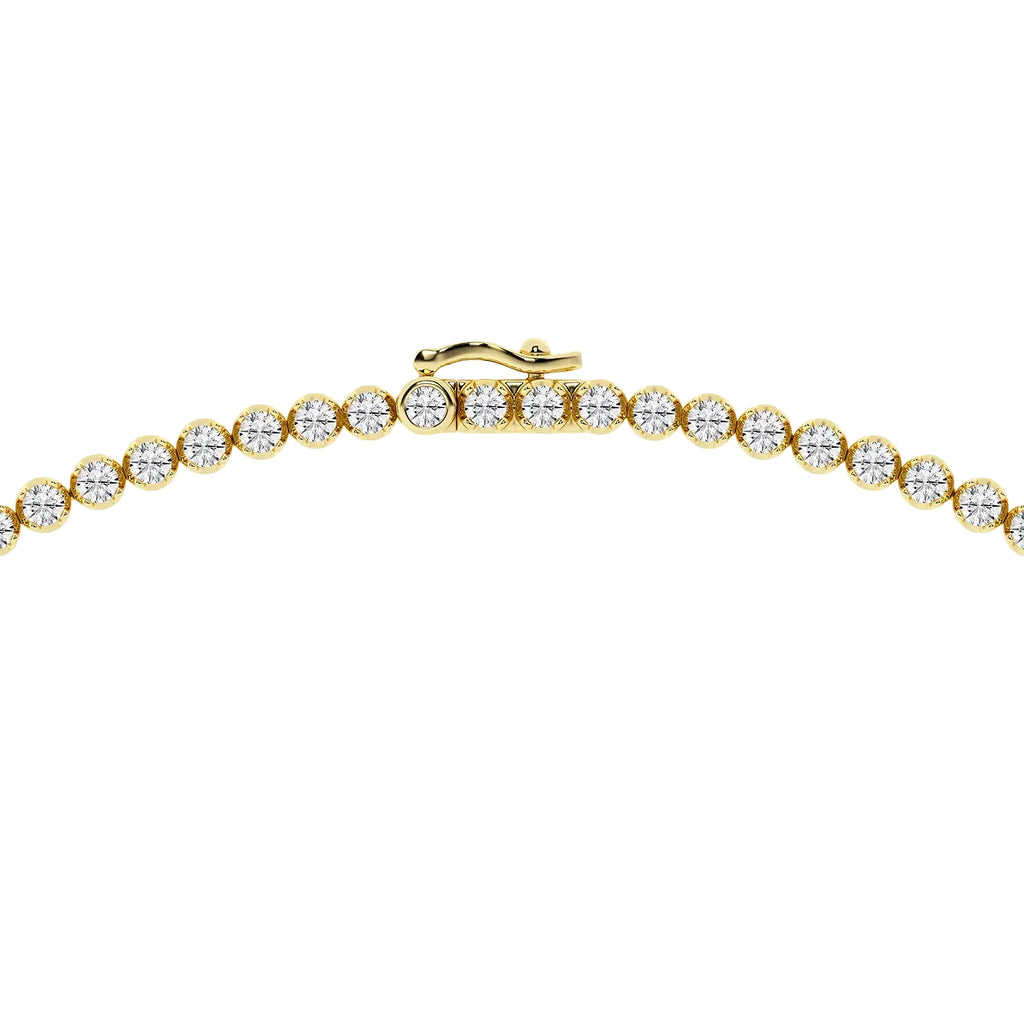 Oval Diamond Single Station Tennis Necklace in Gold