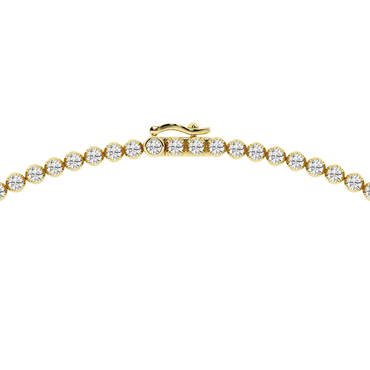 Oval Diamond Single Station Tennis Necklace in Gold