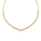 Elegant Round Diamond Drop Tennis Necklace in Gold
