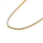 Classic Round Diamond Tennis Necklace in Gold