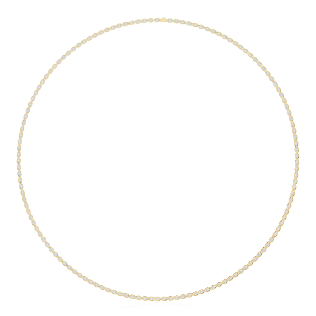 Oval Diamond Tennis Necklace in Gold