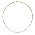 Pear Shape Diamond Tennis Necklace in Gold