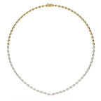 Pear Shape Diamond Tennis Necklace in Gold