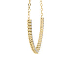 Elegant Round Diamond Drop Tennis Necklace in Gold