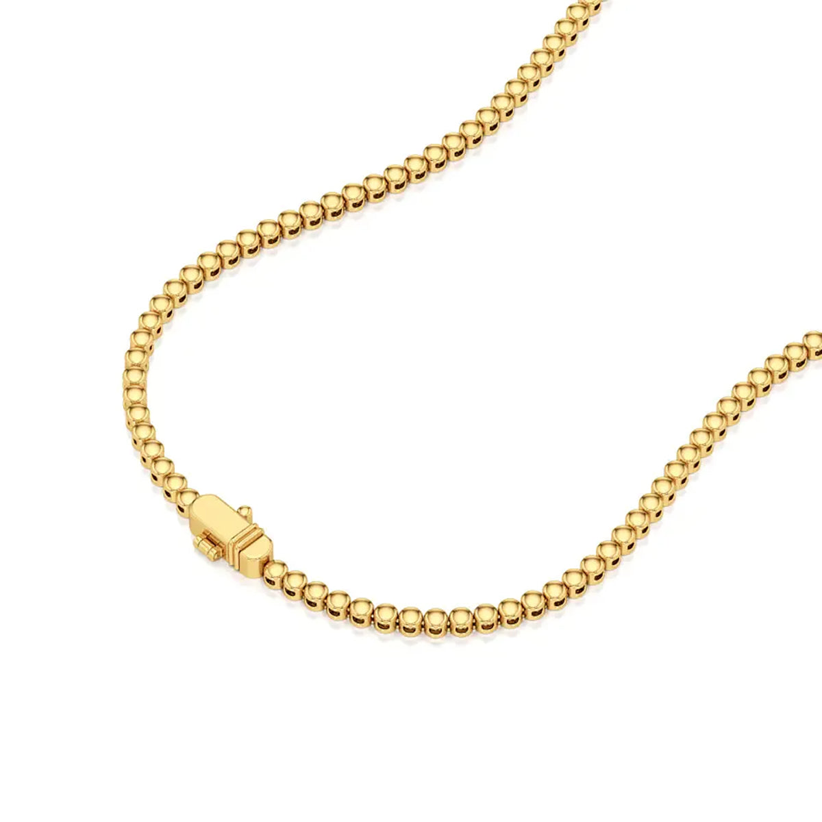 Classic Round Diamond Tennis Necklace in Gold