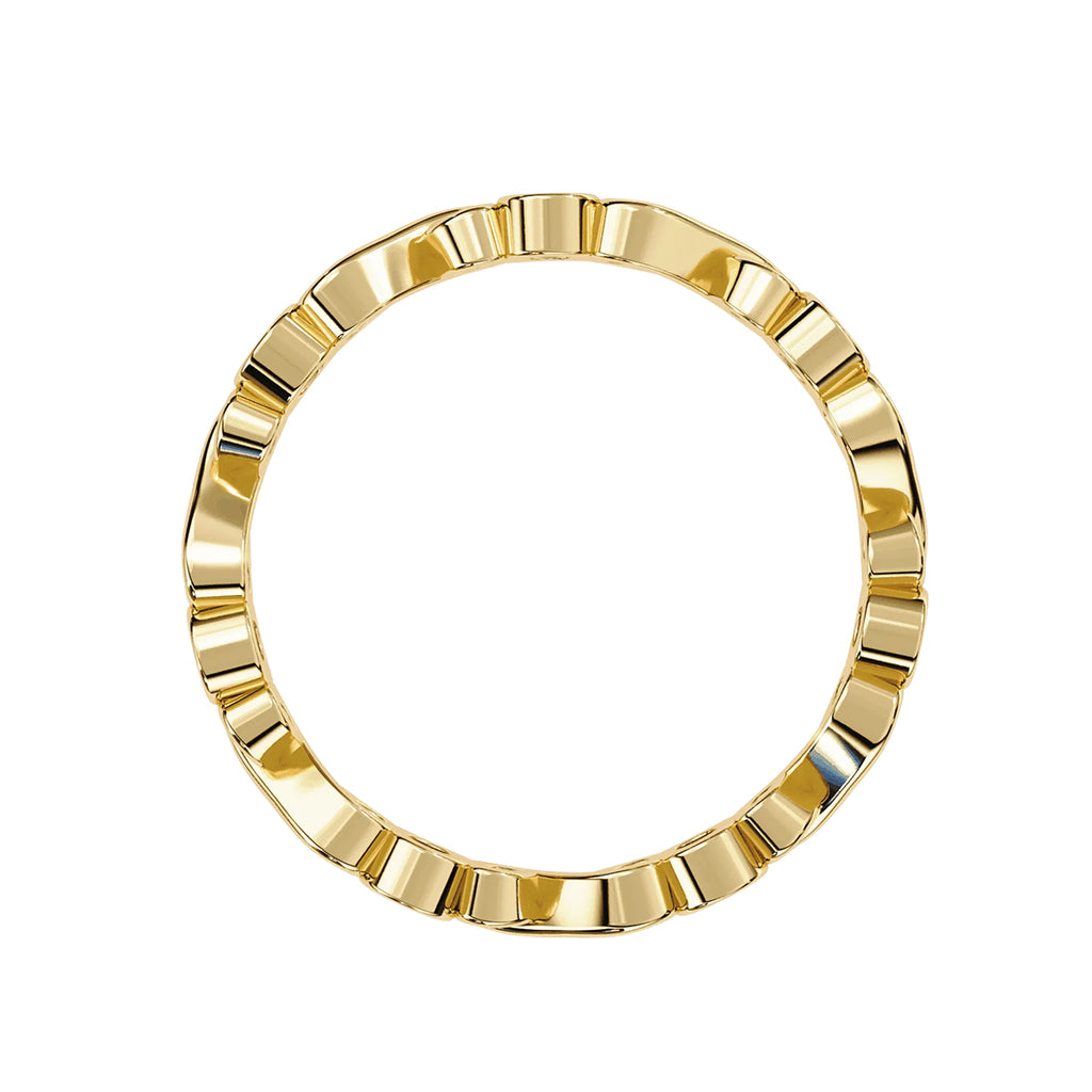 Round Cut Minimal Diamond Band for Her in Gold