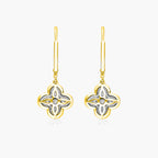 Gold clover diamond earrings