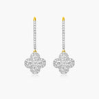 Luxury diamond floral drop earrings