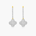 Clover-shaped diamond dangling earrings