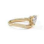 Pear Solitaire Bypass Engagement Ring in Gold