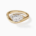 Pear Solitaire Bypass Engagement Ring in Gold