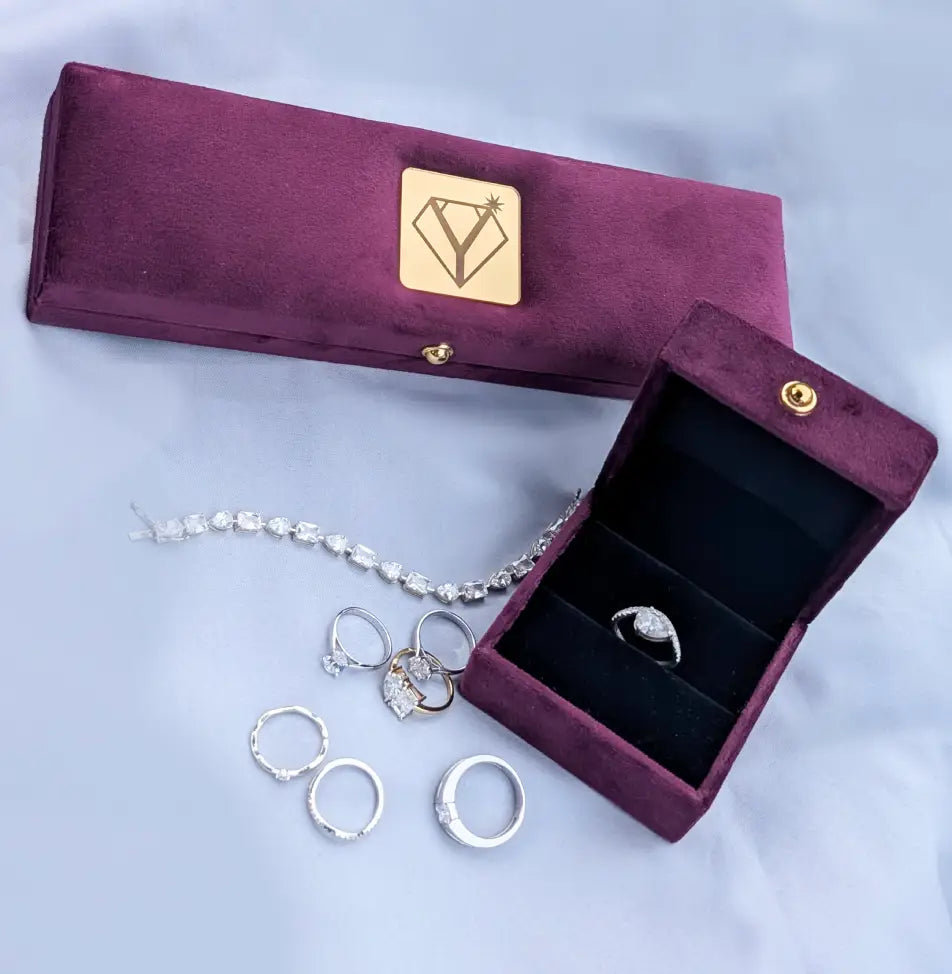 A collection of minimal lab-grown diamond jewellery