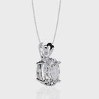 Oval Cut Diamond Solitaire Pendant in Gold