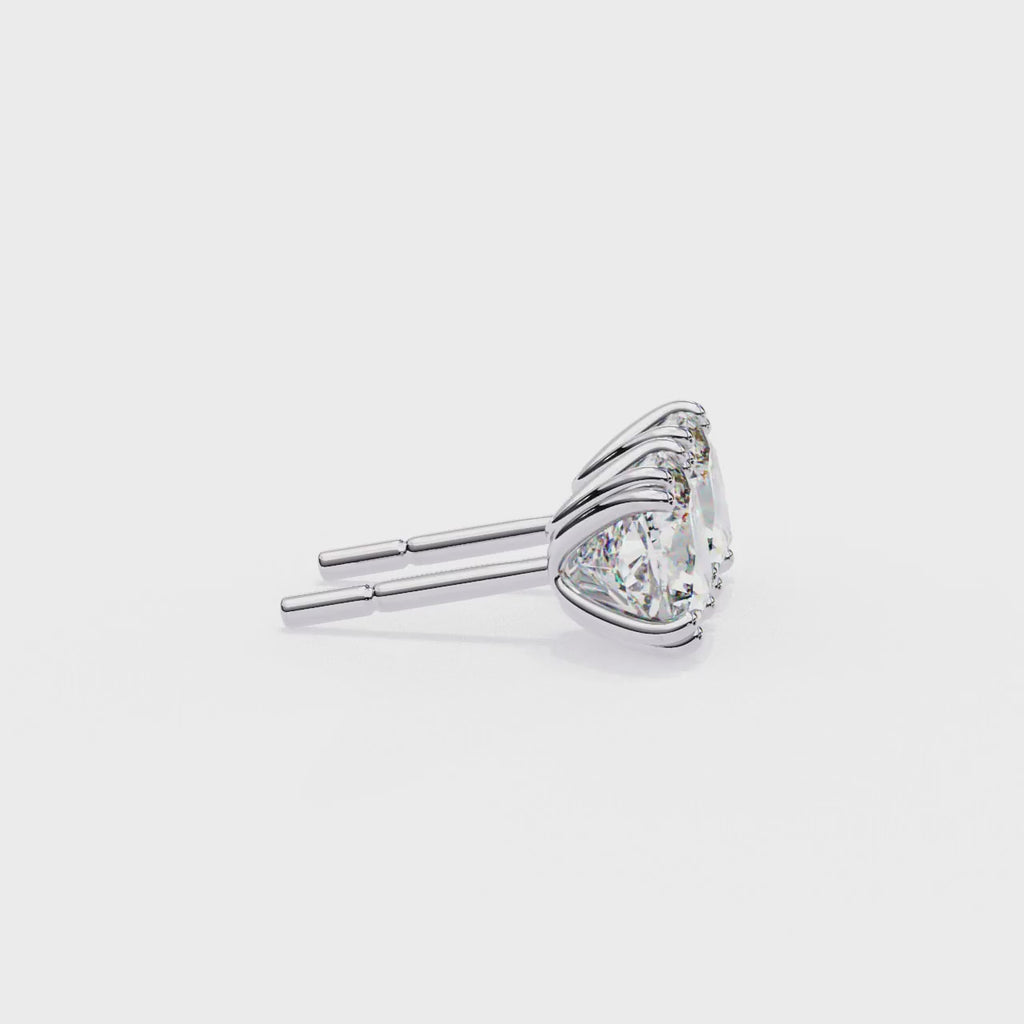 Affordable cushion diamond stud earrings
