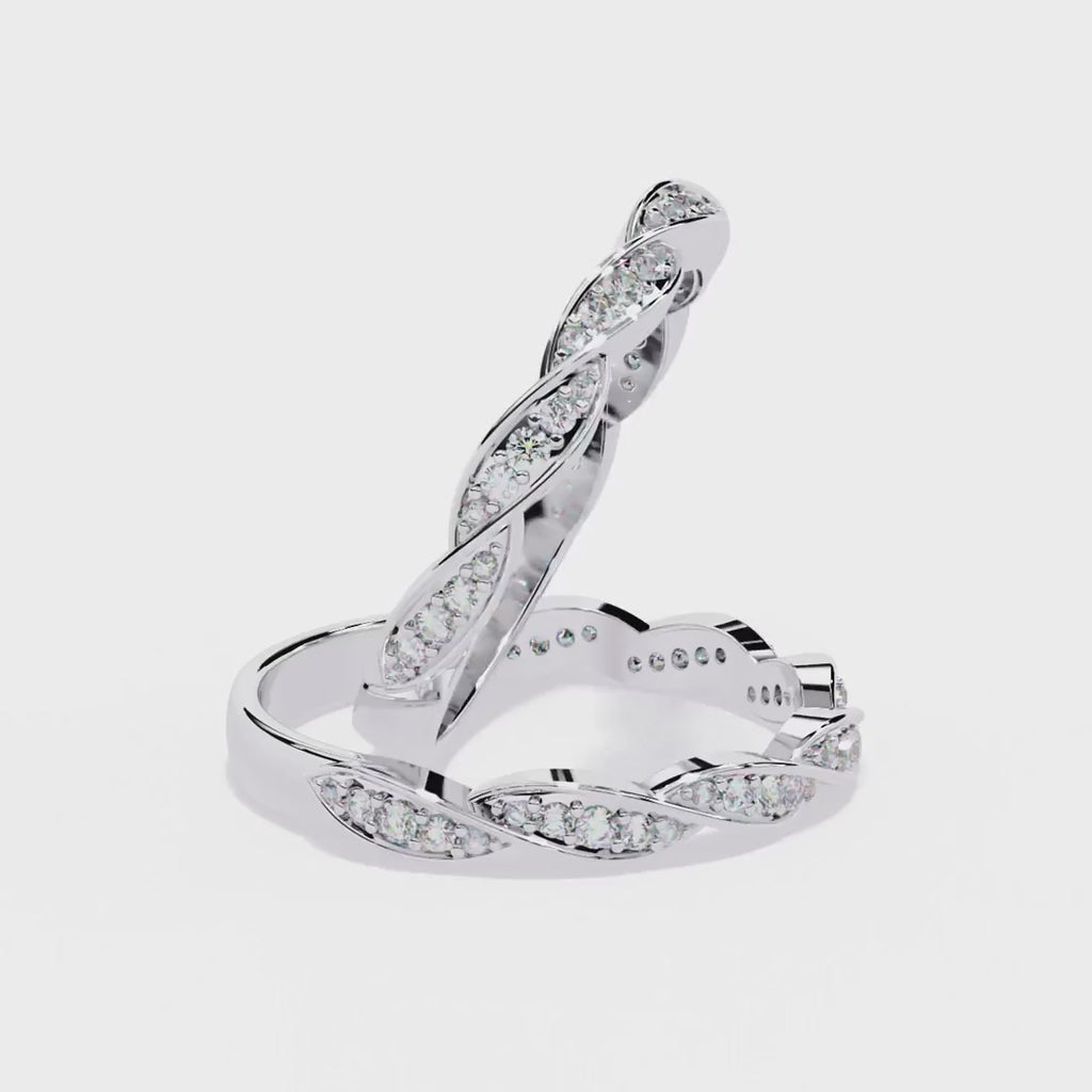 Twisted Multi-Stone Wedding Band