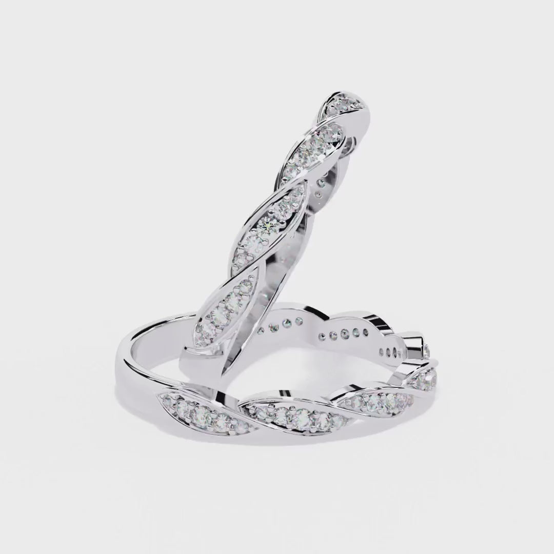Twisted Multi-Stone Wedding Band