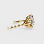 Round shaped diamond stud earrings