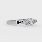 Half-Bezel Marquise Diamond Solitaire Ring for Women