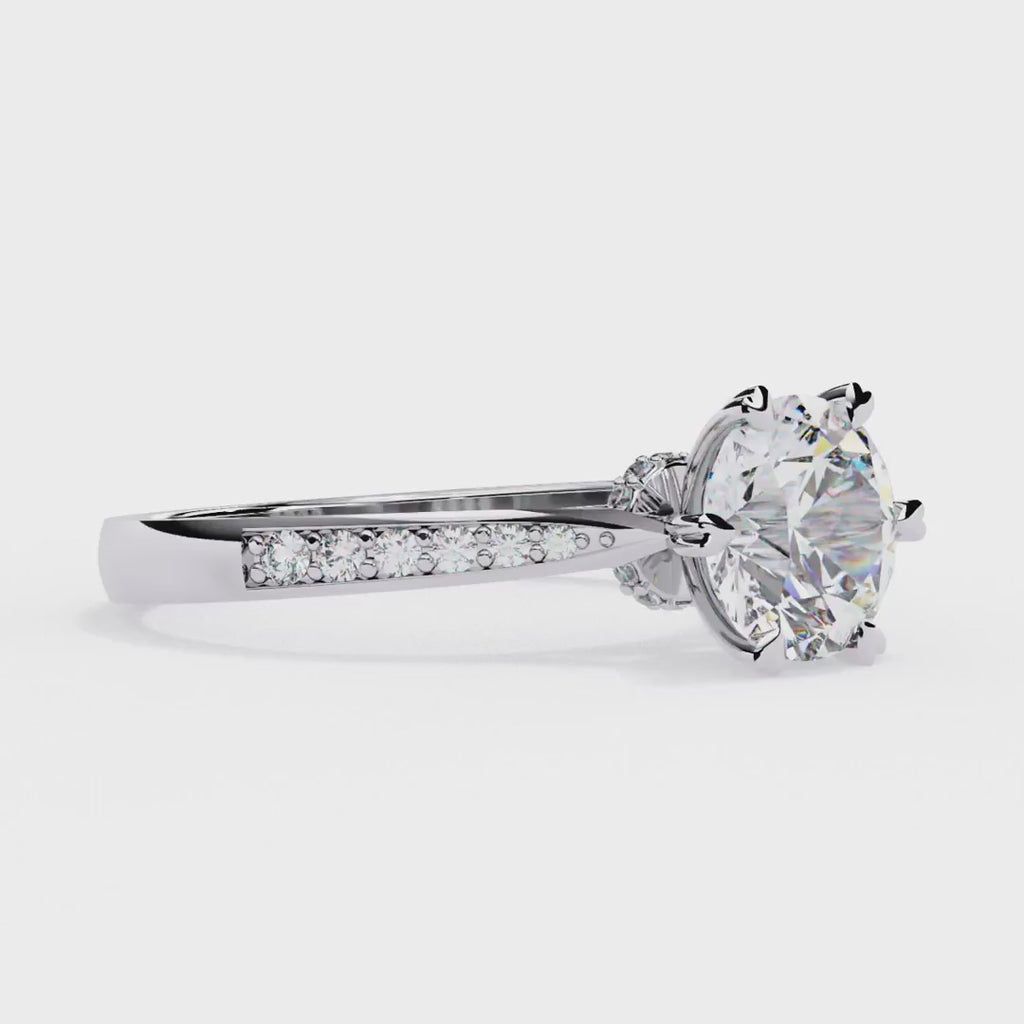 Lab grown round shape diamond ring