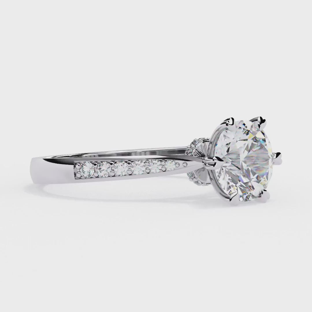 Lab grown round shape diamond ring