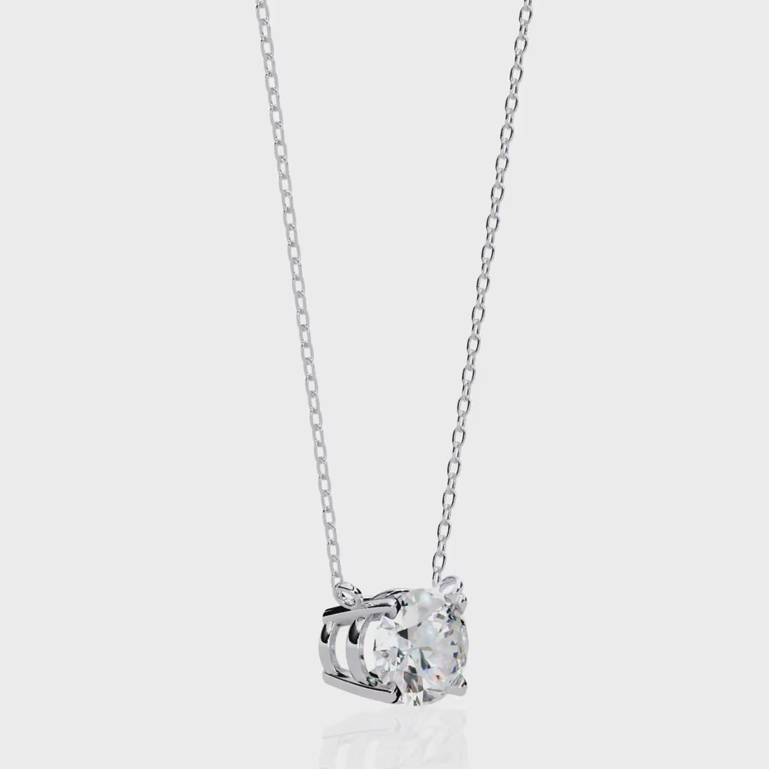 Elegant Oval Cut Diamond Solitaire Pendant in Gold
