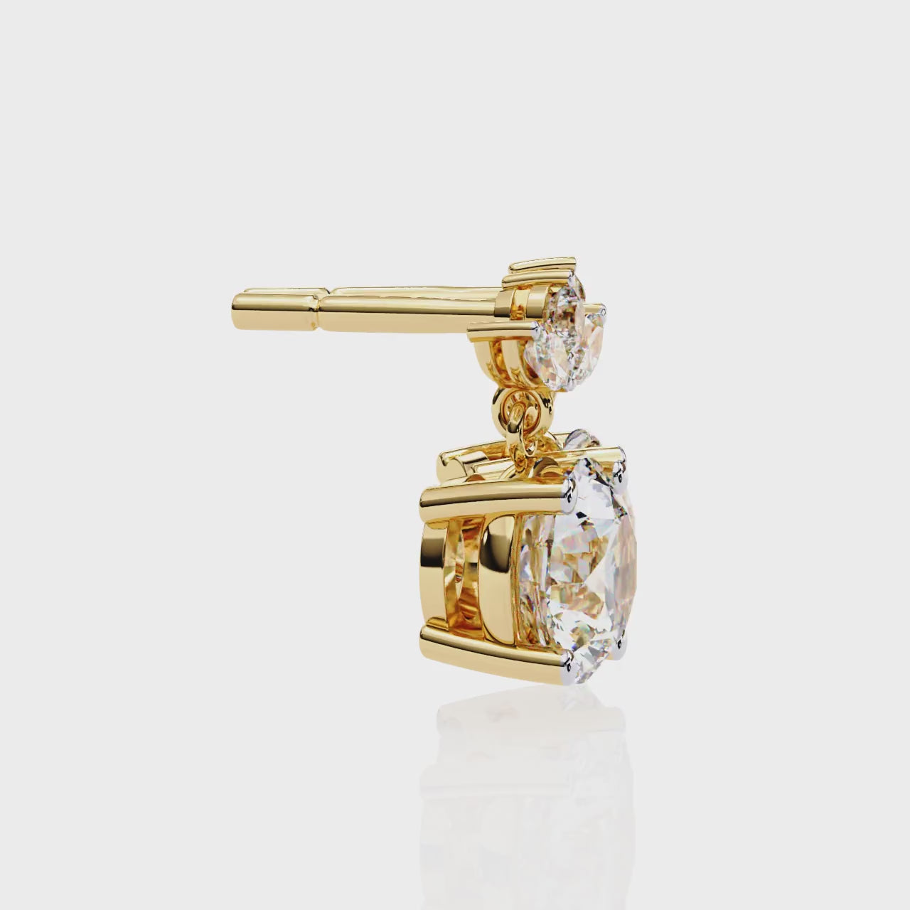 Lab grown diamond drop earrings round brilliant cut