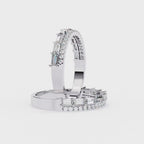 Stacked Diamond Half Eternity Band in White Gold