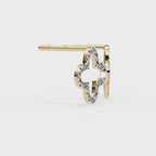 Geometric clover diamond stud earrings in gold