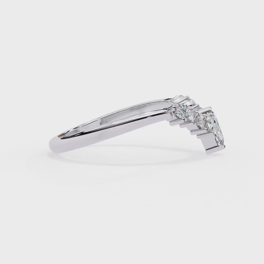 Stylish marquise diamond wedding band