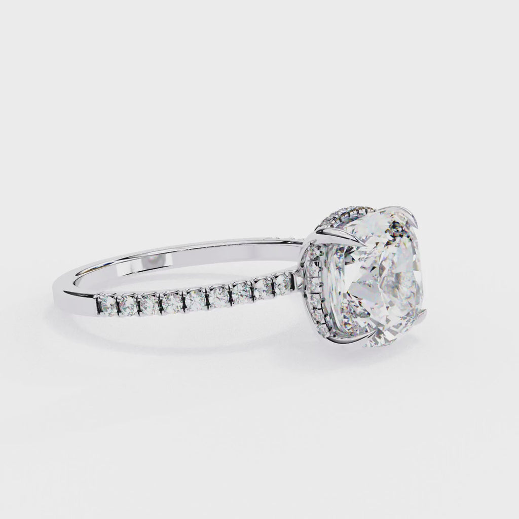 Premium cushion cut diamond ring