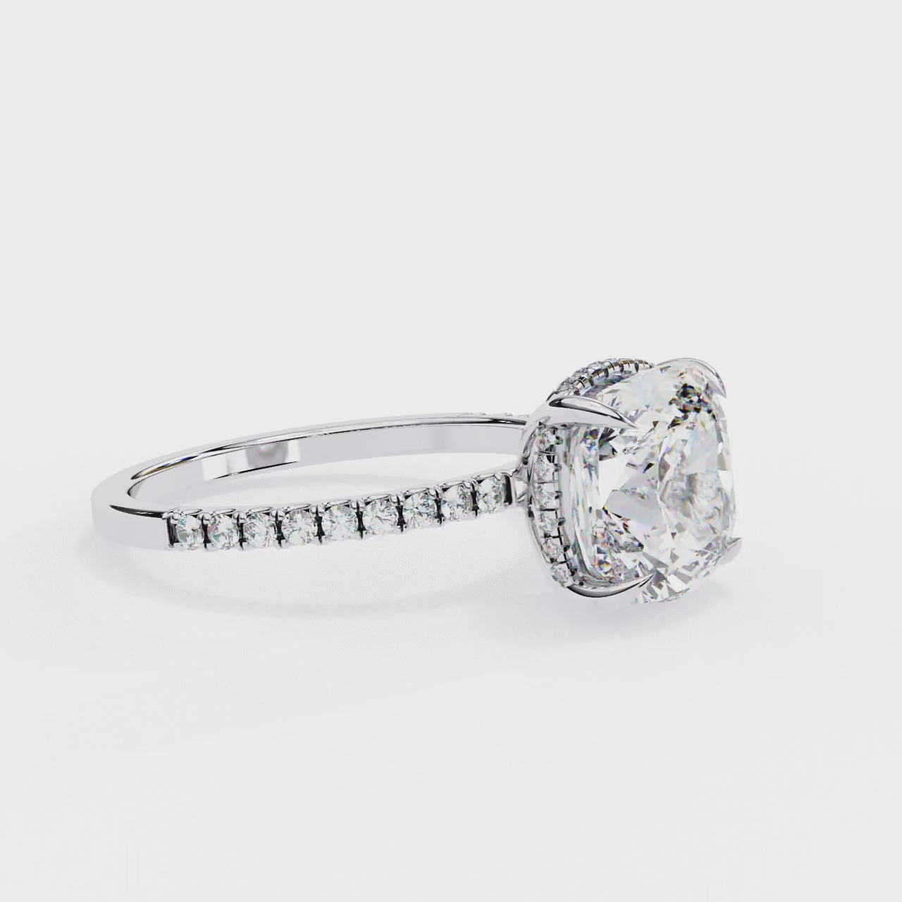 Premium cushion cut diamond ring