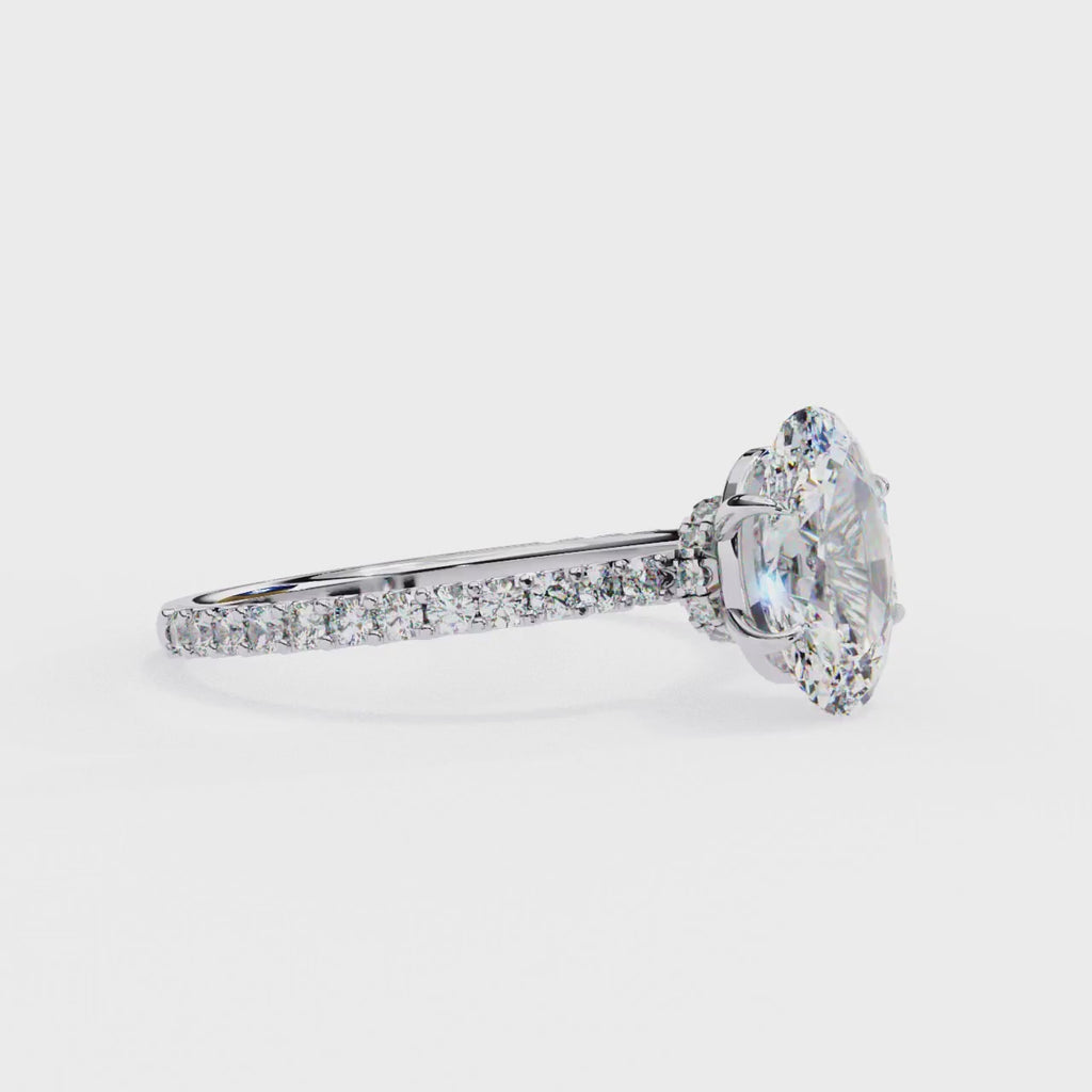 Lab grown diamond engagement ring with Oval center