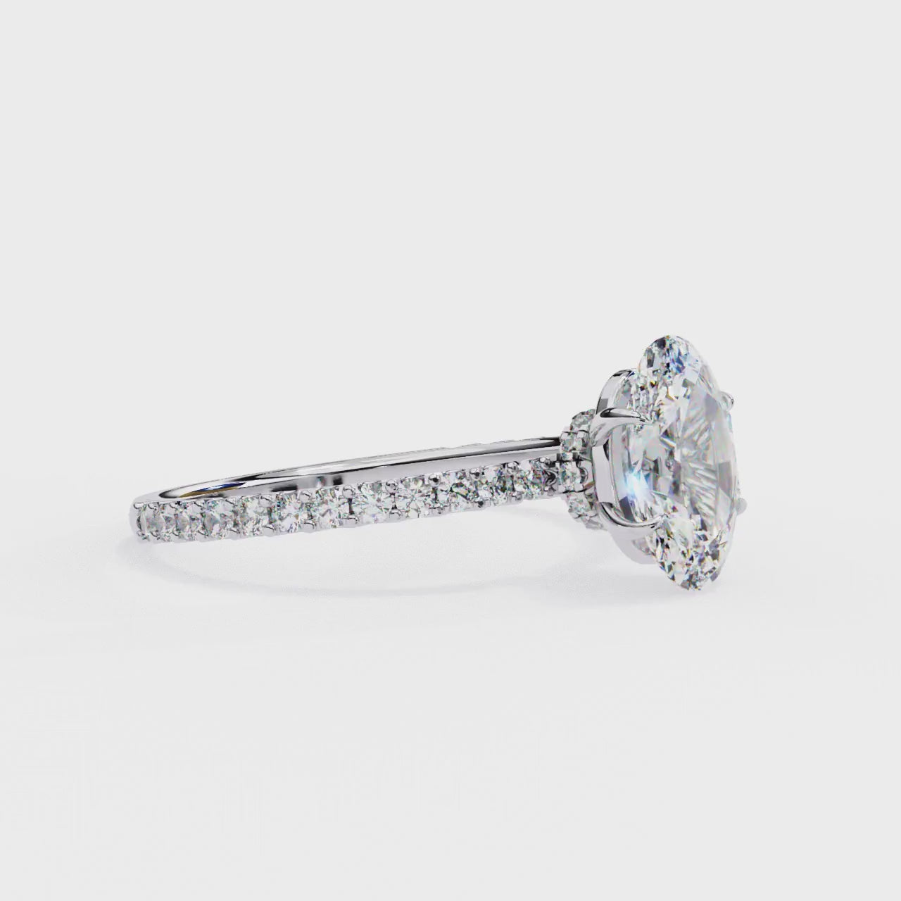 Lab grown diamond engagement ring with Oval center