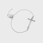 Lab grown diamond cross bracelet