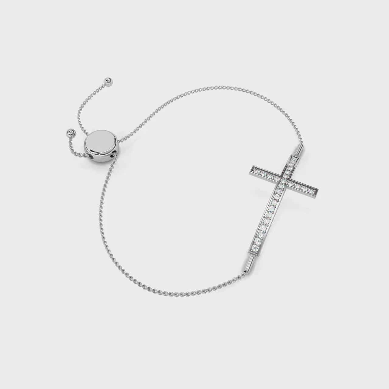 Lab grown diamond cross bracelet