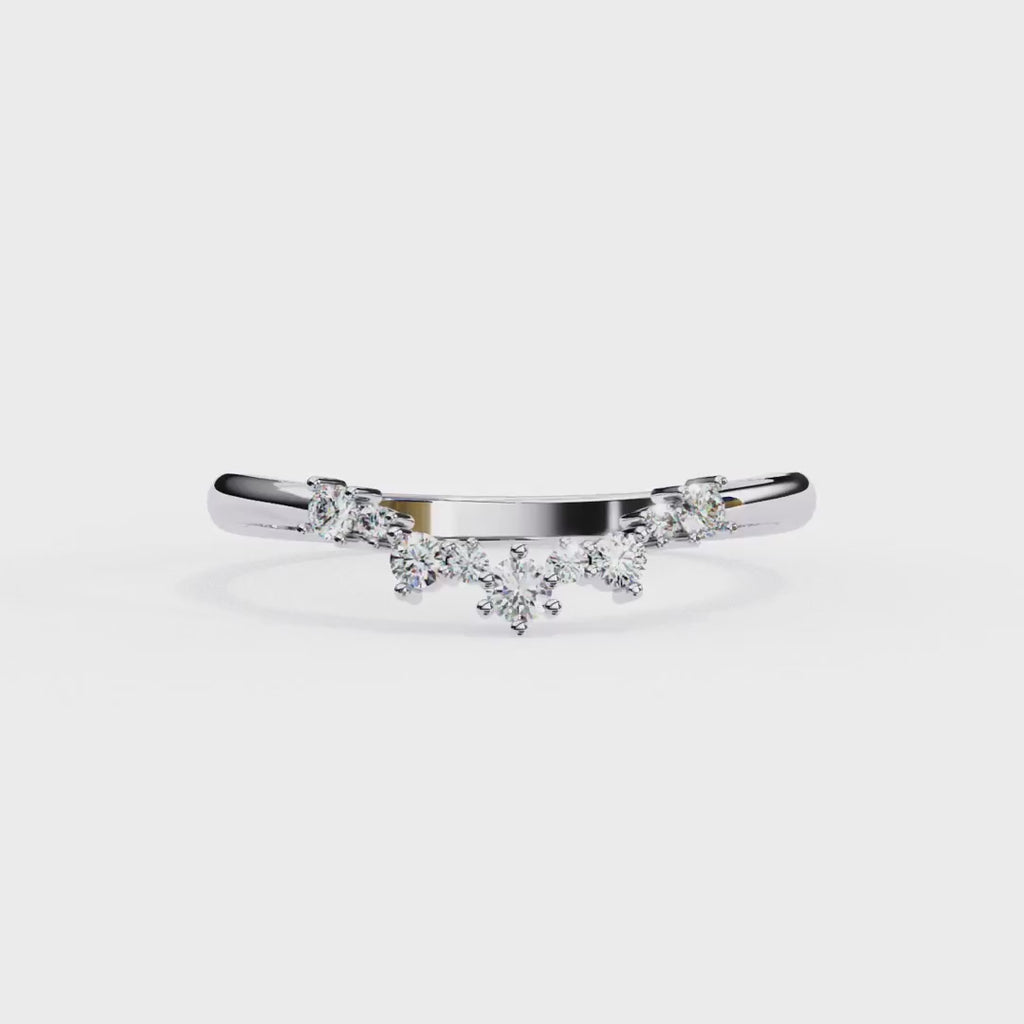 Designer curved diamond band
