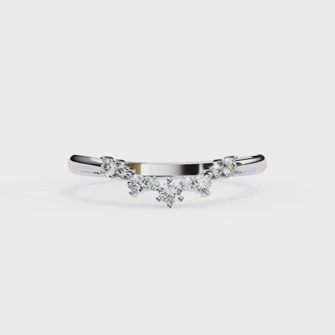 Designer curved diamond band