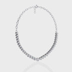 Elegant Round Diamond Drop Tennis Necklace in Gold