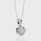 Chain with round solitaire diamond pendant