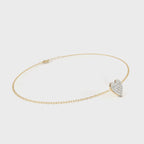 Heart diamond bracelet with dainty chain pattern