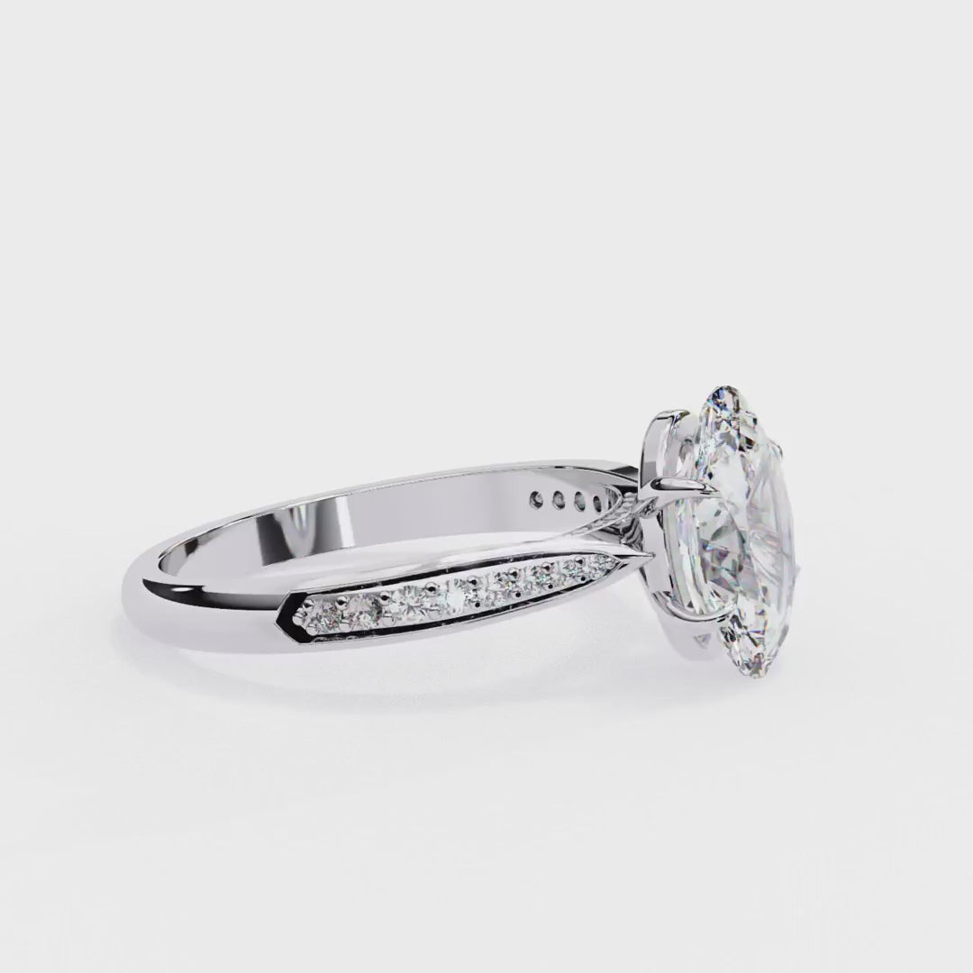 Lab grown oval shape diamond ring